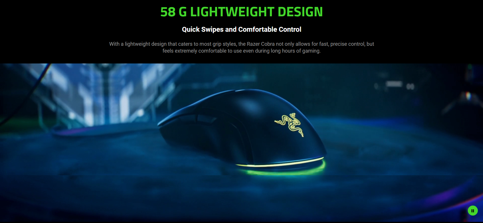 A large marketing image providing additional information about the product Razer Cobra - Customizable Gaming Mouse - Additional alt info not provided